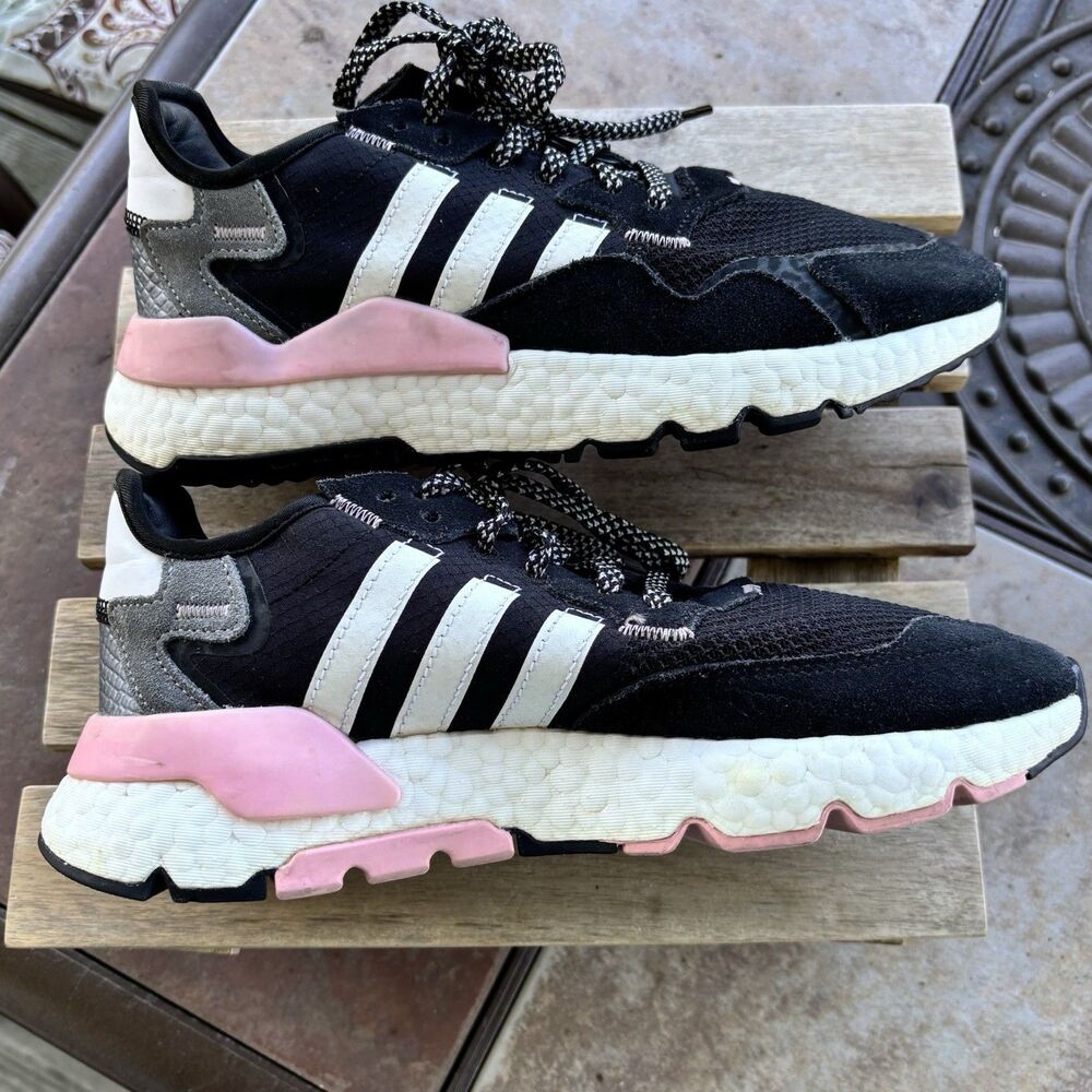 Adidas Nite Jogger Sneaker Reptile Pack-Pink Athletic Trainer Womens Size 7 - Picture 5 of 11